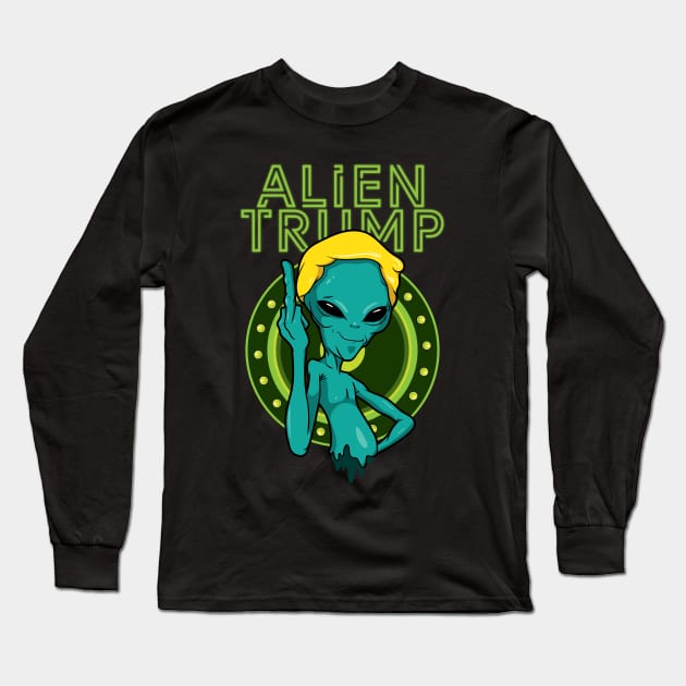 Alien Trump Long Sleeve T-Shirt by nelsoncancio